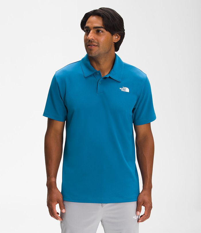 The North Face Mens T-Shirts Wander Polo 876QZOLHE - Blue